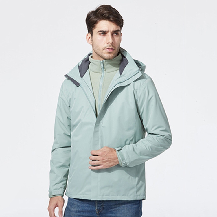 Mens Detachable Two Piece Warm, Waterproof And Breathable Couples Stormsuit (Color:Green Size:XL)
