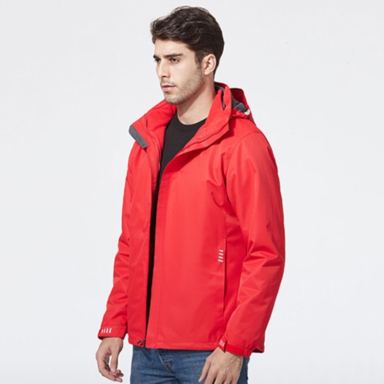 Mens Detachable Two Piece Warm, Waterproof And Breathable Couples Stormsuit (Color:Red Size:XXXXL)