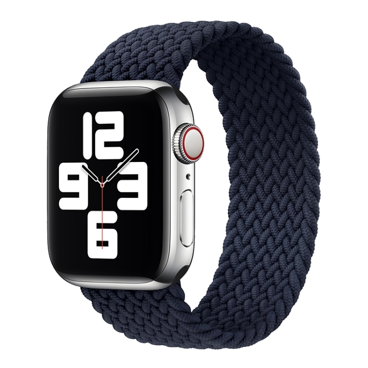 Metal Head Braided Nylon Solid Color Watch Band For Apple Watch Ultra 49mm&Watch Ultra 2 49mm / Series 9&8&7 45mm / SE 3&SE 2&6&SE&5&4 44mm / 3&2&1 42mm, Size:XS 135mm(Charcoal)
