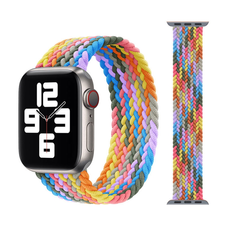 Metal Head Braided Nylon Watch Band, Size: S 135mm For Apple Watch Series 9&8&7 41mm / SE 3&SE 2&6&SE&5&4 40mm / 3&2&1 38mm(Heartbeat Purple)