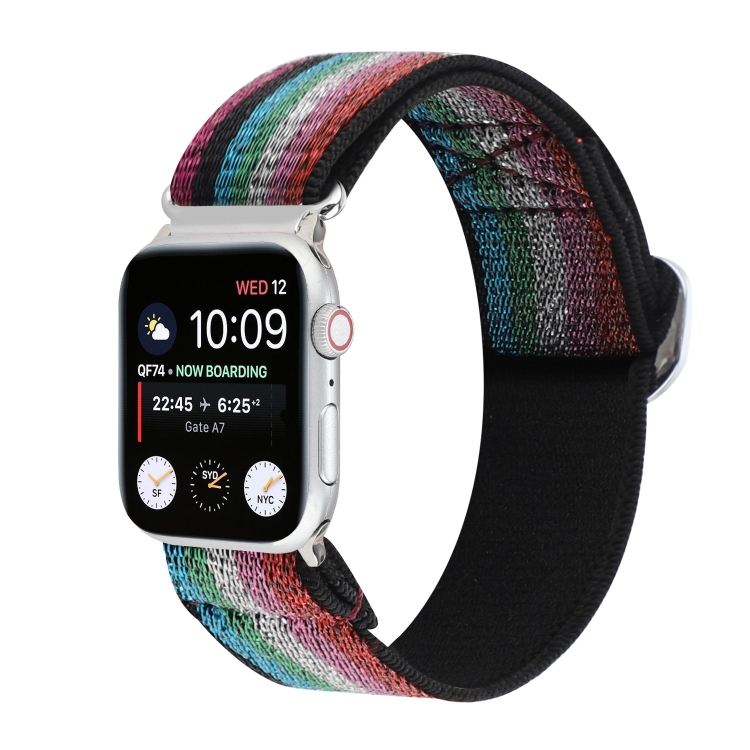 Metal Japanese Buckle Elastic Nylon Watch Band For Apple Watch Ultra 49mm&Watch Ultra 2 49mm / Series 9&8&7 45mm / SE 3&SE 2&6&SE&5&4 44mm / 3&2&1 42mm(12)