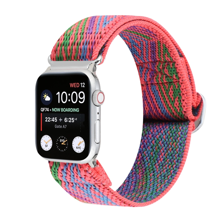 Metal Japanese Buckle Elastic Nylon Watch Band For Apple Watch Ultra 49mm&Watch Ultra 2 49mm / Series 9&8&7 45mm / SE 3&SE 2&6&SE&5&4 44mm / 3&2&1 42mm(16)