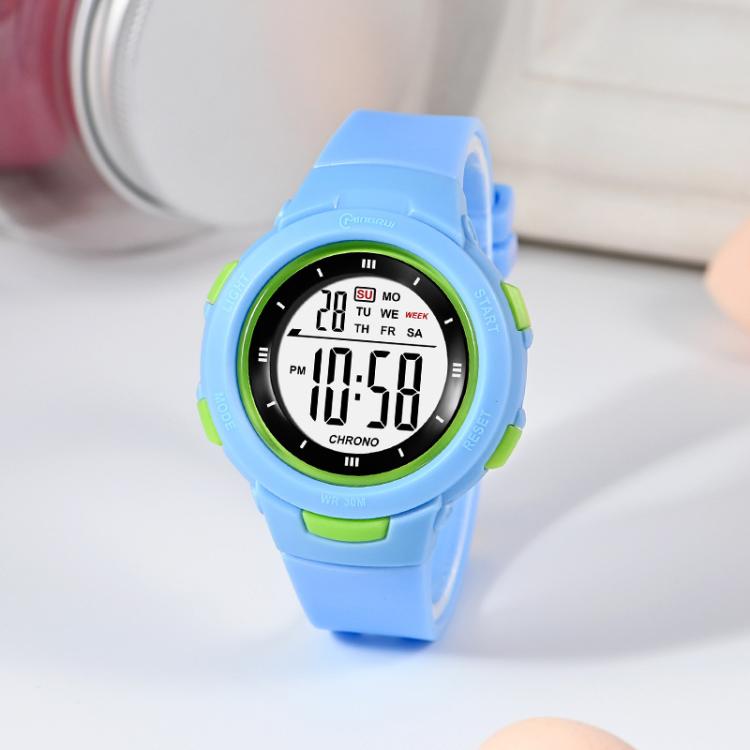 MINGRUI Kids Digital Sport Watch for Boys Girls 30M Waterproof Outdoor Electronic Watches with LED Backlight, Alarm, Stopwatch, Calendar Date(Light Blue)