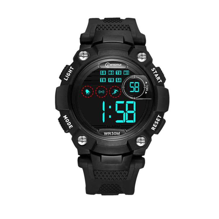 MINGRUI Kids Digital Sports Watch Waterproof Luminous Outdoor Wristwatch With Alarm, Stopwatch, Calendar(Black 8560)