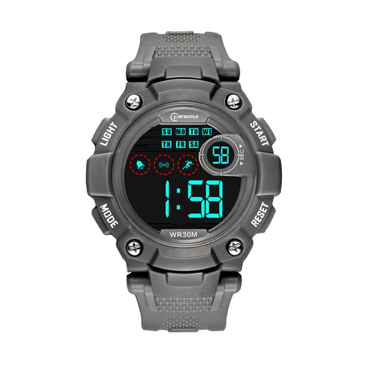 MINGRUI Kids Digital Sports Watch Waterproof Luminous Outdoor Wristwatch With Alarm, Stopwatch, Calendar(Gray 8560)