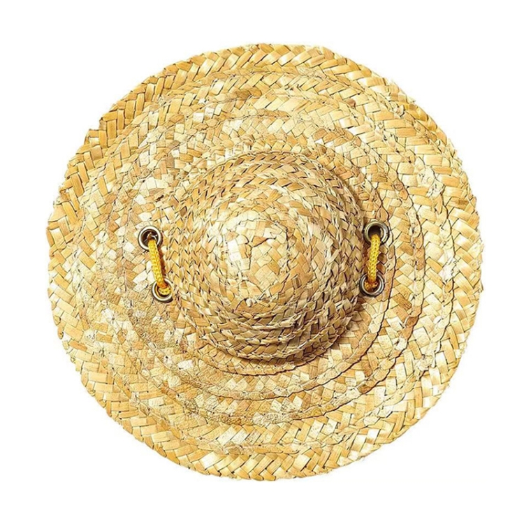Mini Pet Straw Hat Cat Dog Birthday Party Sun Visor Hat, Size: M 13cm