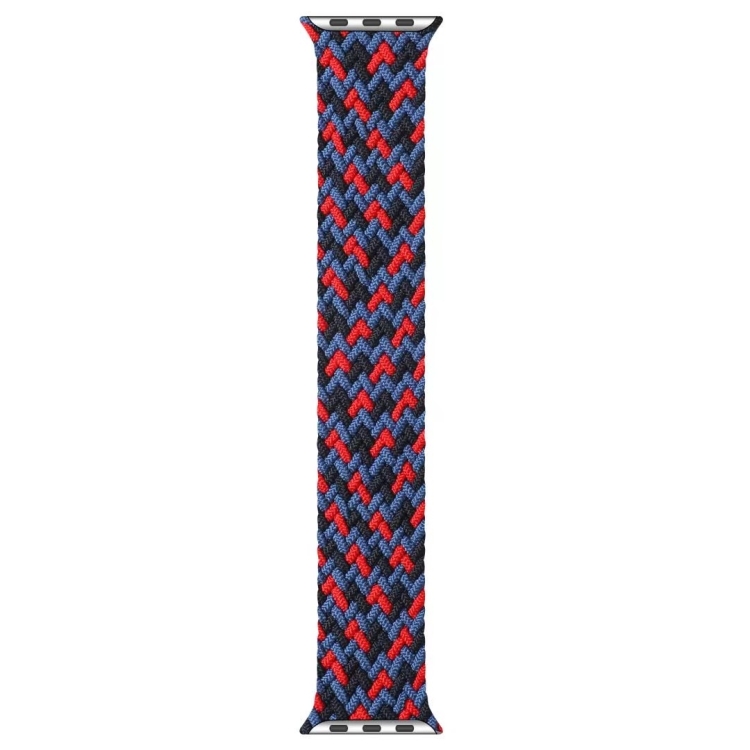 Mixed Color Nylon Braided Single Loop Watch Band For Apple Watch Series 9&8&7 41mm / SE 3&SE 2&6&SE&5&4 40mm / 3&2&1 38mm, Size:M(Red Camouflage)