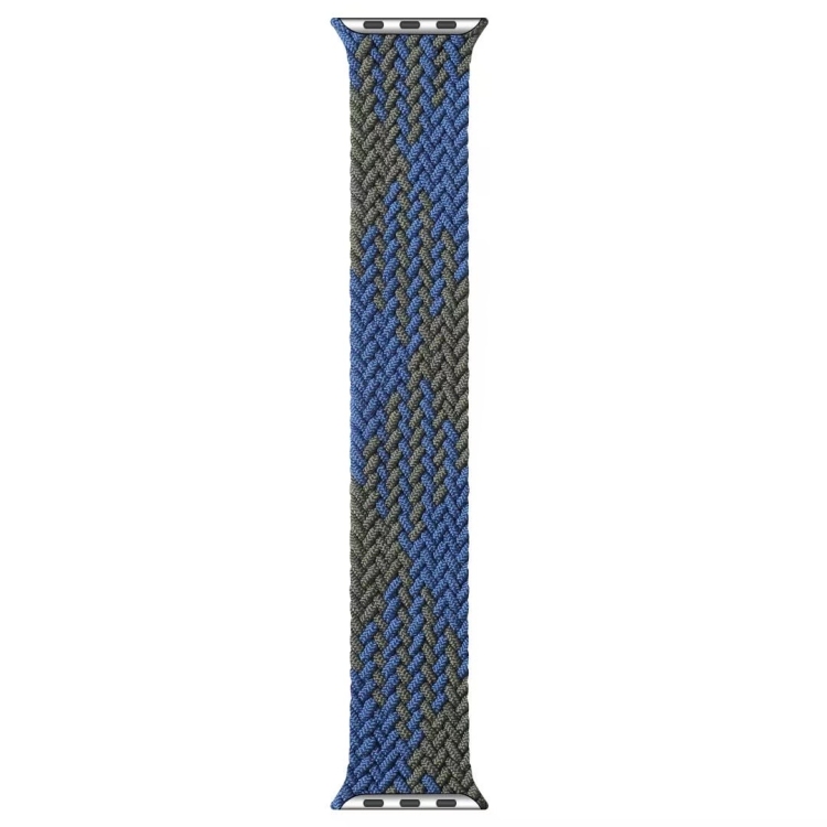 Mixed Color Nylon Braided Single Loop Watch Band For Apple Watch Series 9&8&7 41mm / SE 3&SE 2&6&SE&5&4 40mm / 3&2&1 38mm, Size:S(Blue Green)