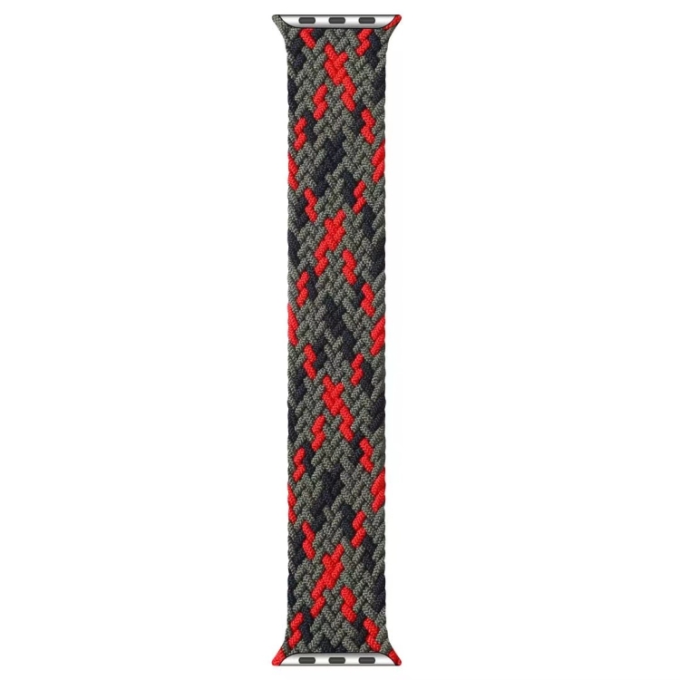 Mixed Color Nylon Braided Single Loop Watch Band For Apple Watch Series 9&8&7 41mm / SE 3&SE 2&6&SE&5&4 40mm / 3&2&1 38mm, Size:S(Green Camouflage)