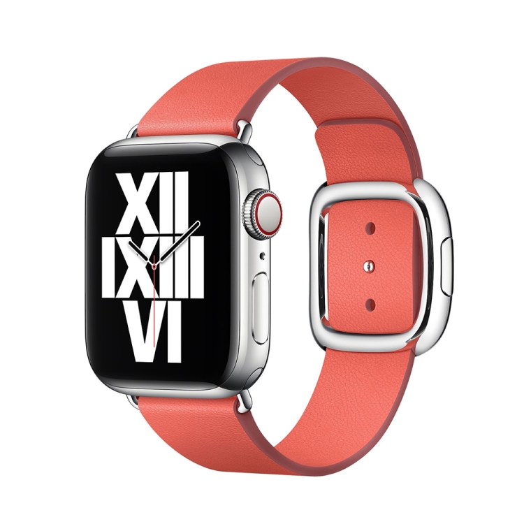 Modern Style Leather Watch Band For Apple Watch 42mm / 41mm / 40mm / 38mm(Watermelon Red)