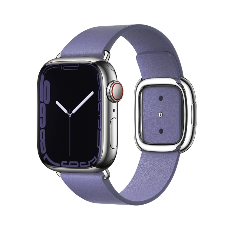 Modern Style Leather Watch Band For Apple Watch 49mm / 46mm / 45mm / 44mm / 42mm(Purple)