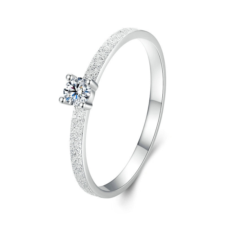 MSR058 S925 Sterling Silver Mossian Stone Ring Platinum Plating Ring(6)