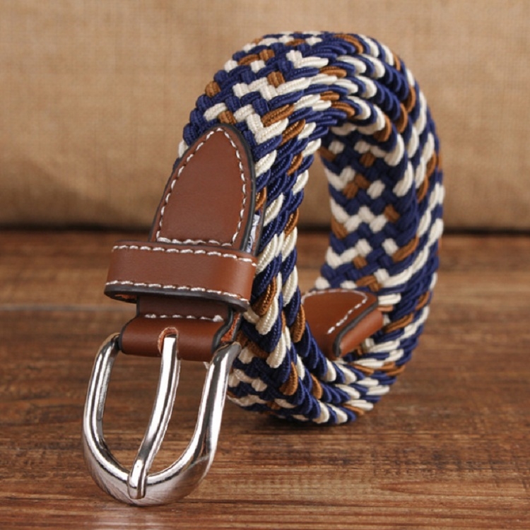 Narrow Version Elastic Canvas Weave Waistband, Length:95 x 2.5cm(C15 Navy+White)