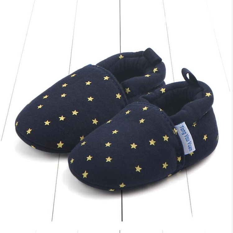 Newborn Crib Shoes Soft Sole Non-slip Cute Animal Baby Toddler Shoes, Size:Inner Length 12cm(Dark Blue)