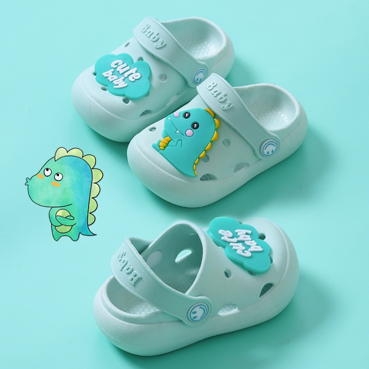 Non-Slip Soft Bottom Hole Slippers For Children, Size: 21/22(Green)