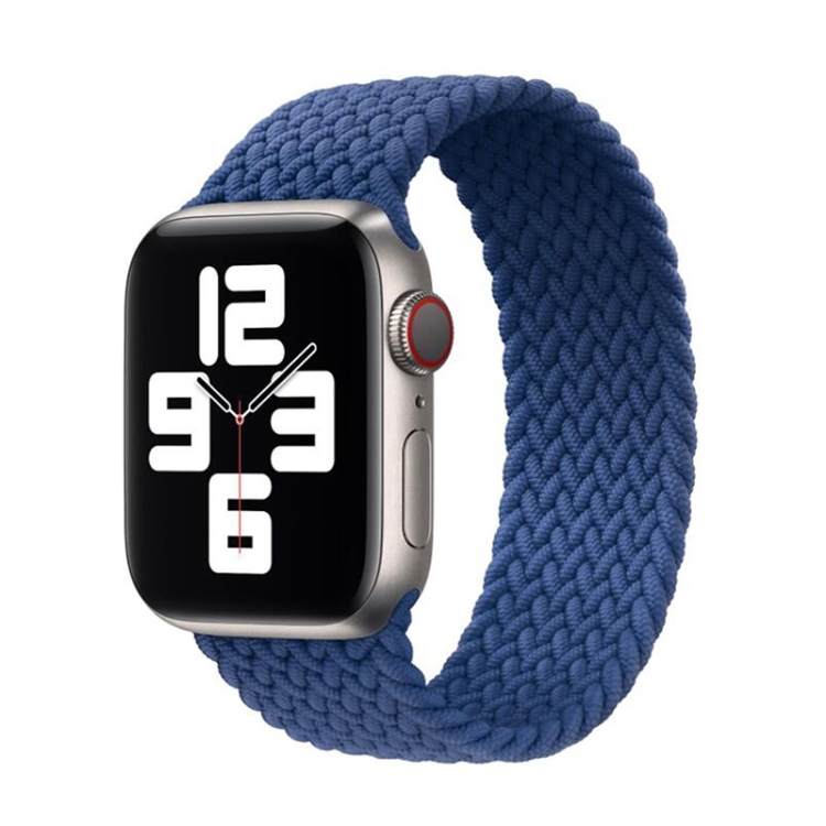 Nylon Single-turn Braided Watch Band For Apple Watch Series 7 45mm / 6 & SE & 5 & 4 44mm / 3 & 2 & 1 42mm, Length:S 138mm(Blue)