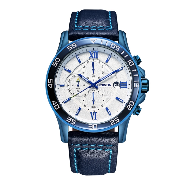 OCHSTIN 6068A Multifunctional Quartz Waterproof Luminous Men Watch(Royal Blue+Blue)