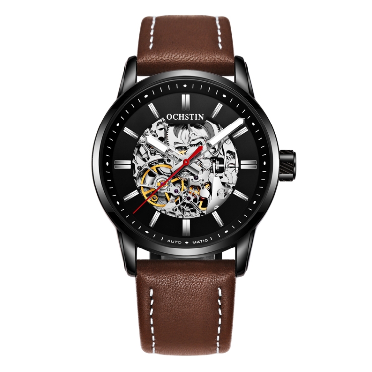 OCHSTIN 62001B Master Series Hollow Mechanical Men Watch(Black-Brown)