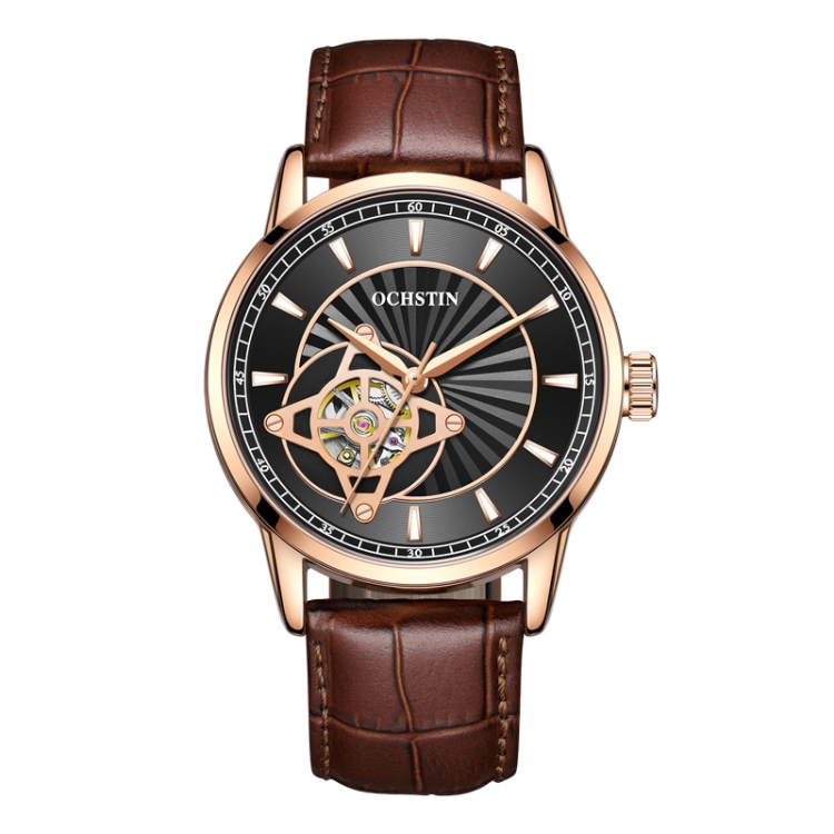 OCHSTIN 62001C Master Series Hollow Mechanical Men Watch(Black-Brown)