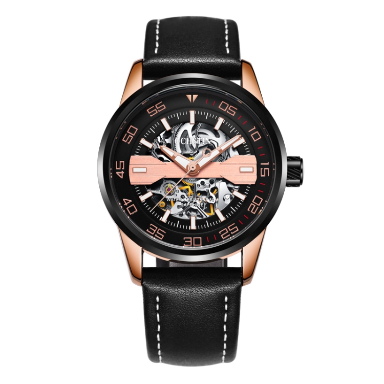 OCHSTIN 62002A Master Series Hollow Mechanical Men Watch(Rose Gold-Black)