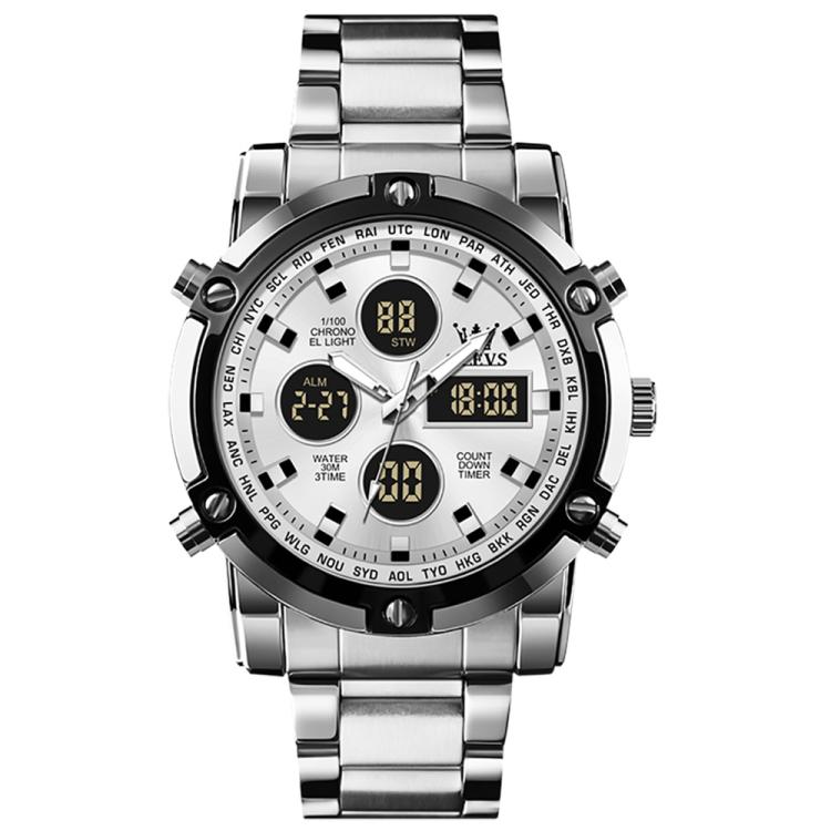 OLEVS 1106 Men Luminous Waterproof Smart Electronic Watch(White)