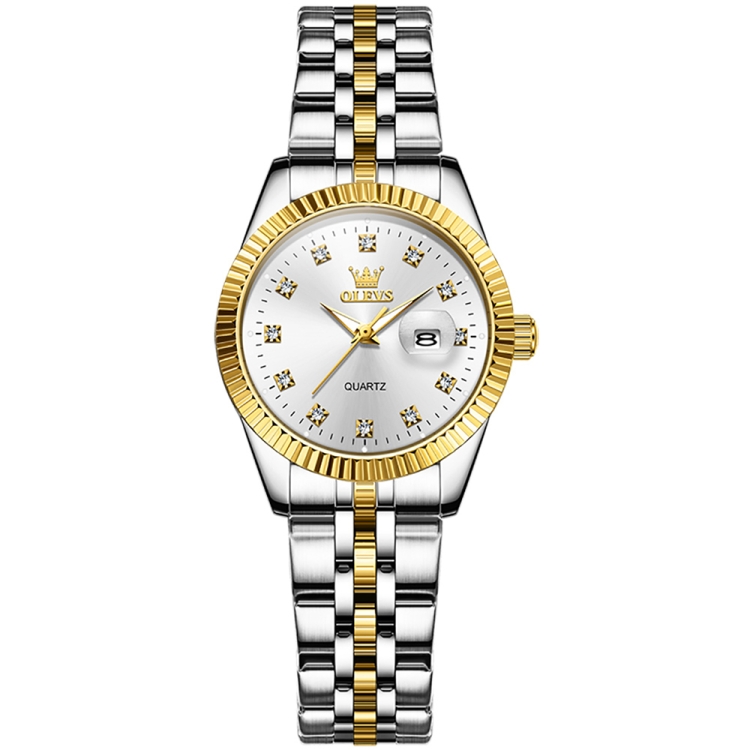 OLEVS 5526 Women Diamond Set Luminous Waterproof Quartz Watch(White)