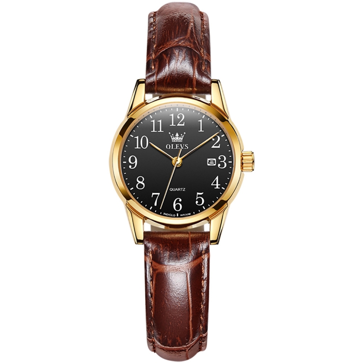 OLEVS 5566 Women Simple Single Calendar Waterproof Quartz Watch(Black)