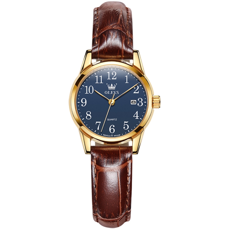 OLEVS 5566 Women Simple Single Calendar Waterproof Quartz Watch(Blue)