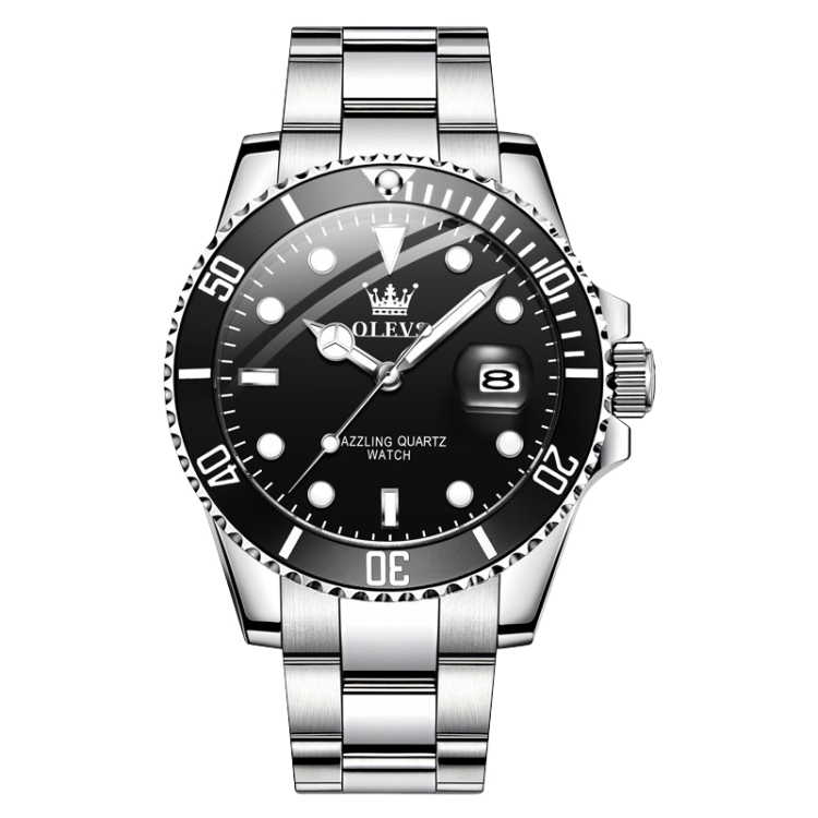 OLEVS 5885 Men Fashion Waterproof Luminous Quartz Watch(Black)