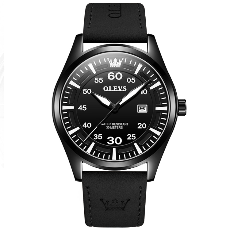OLEVS 9962 Men Multifunctional Waterproof Quartz Watch(Silver + Black)