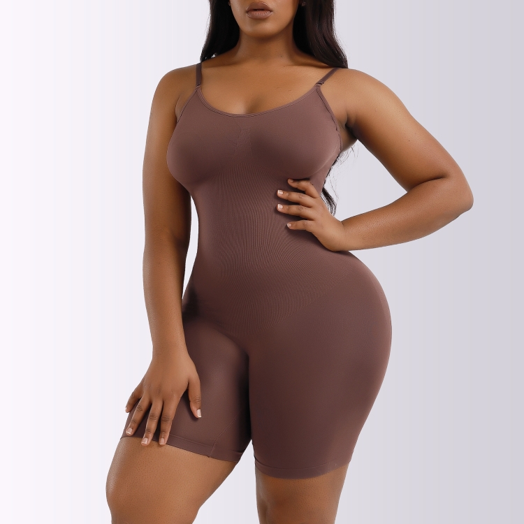 One-piece Hip Lifting Seamless Body Shaper Ladies Corset Waist Belly Pants, Size: XXL(Brown)