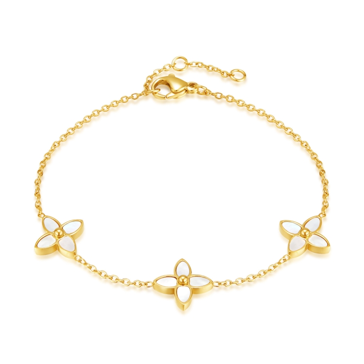 OPK 1400 Pearl Stainless Steel Bracelet, Color: Gold