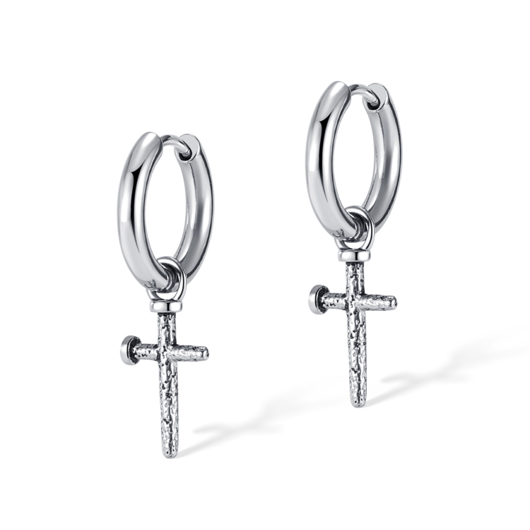 OPK GE935 1pair Personalized Stainless Steel Spike Cross Earrings