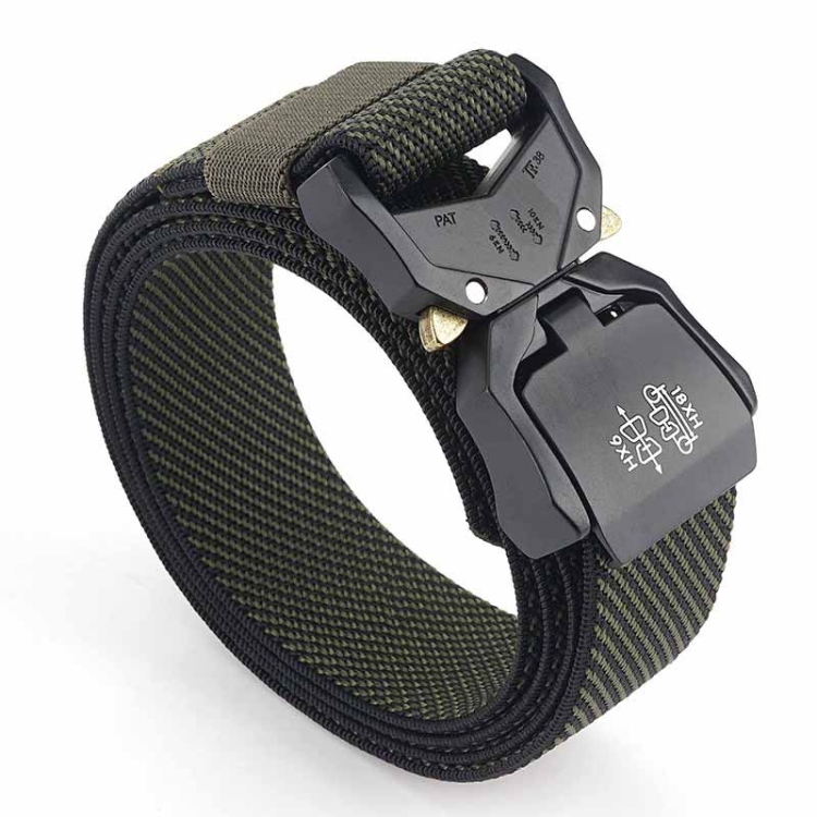 Outdoor Aluminum Alloy Lightweight Stretch Woven Belt(125cm Twill Army Green)