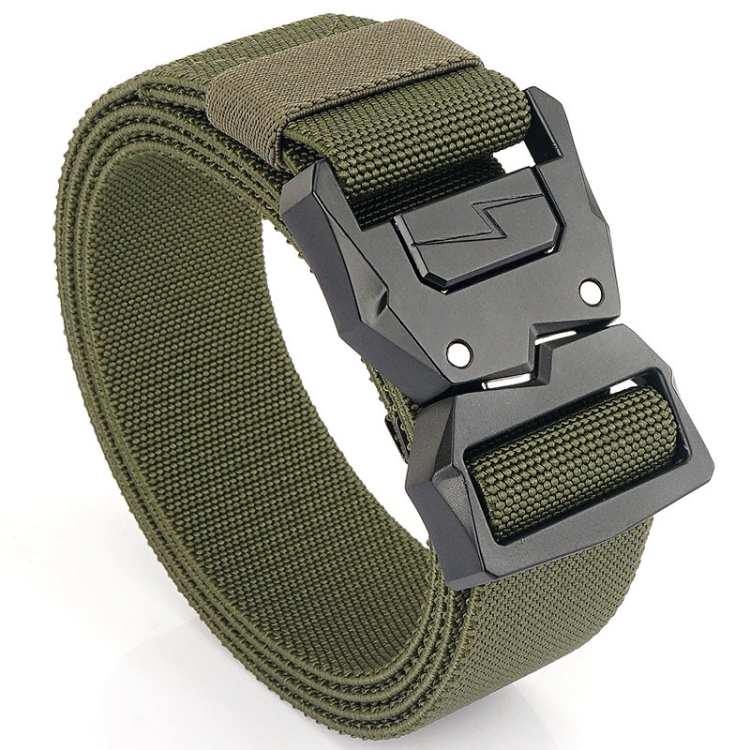 Outdoor Casual Lightning Buckle Men Elastic Belt, Length: 125cm(Army Green)