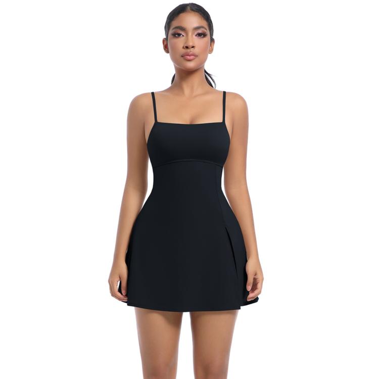 Outdoor Golf Anti-exposure Leggings/Sports Dress With Bra Pads, Size: XL(Black)