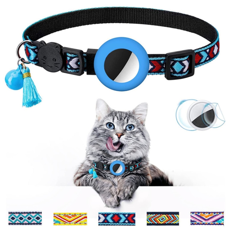Pet Colored Bell Tassel Collar for AirTag 2nd Gen / AirTag 1st Gen(Blue)