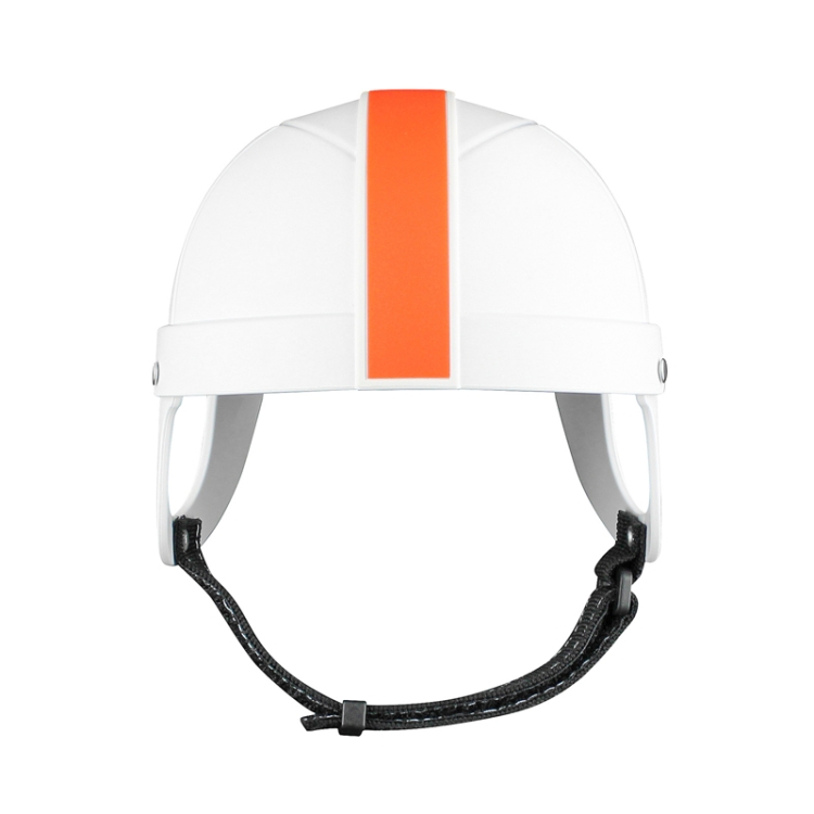 Pet Helmet Dogs And Cats Rugby Hat Accessories, Size: S(White And Orange)