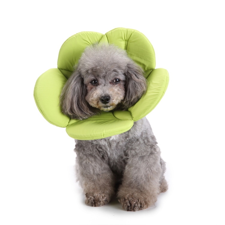 Pet Protection Collar Dog Flower Protection Collar, Specification: S(Green)