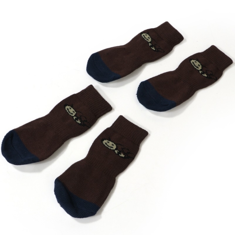 Pet Socks Cotton Anti-Scratch Breathable Foot Cover, Size: 5XL(Brown)