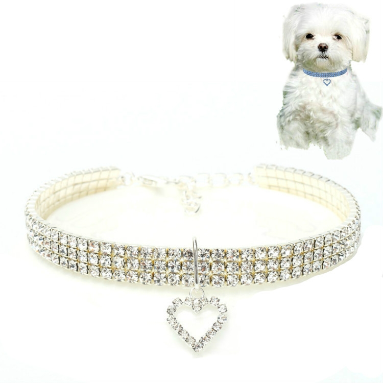 Pet Supplies Elastic Love Cats And Dogs Accessories Pet Collars, Size:L(White)