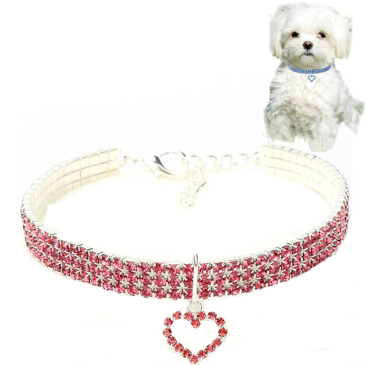 Pet Supplies Elastic Love Cats And Dogs Accessories Pet Collars, Size:S(Pink)