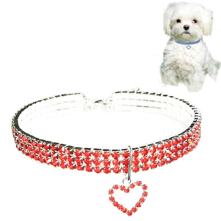 Pet Supplies Elastic Love Cats And Dogs Accessories Pet Collars, Size:S(Red)