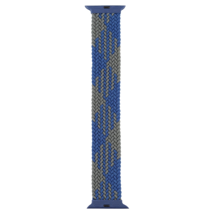 Plastic Buckle Mixed Color Nylon Braided Single Loop Watch Band For Apple Watch Ultra 49mm&Watch Ultra 2 49mm / Series 9&8&7 45mm / SE 3&SE 2&6&SE&5&4 44mm / 3&2&1 42mm, Size:M(Checkered Blue Green)