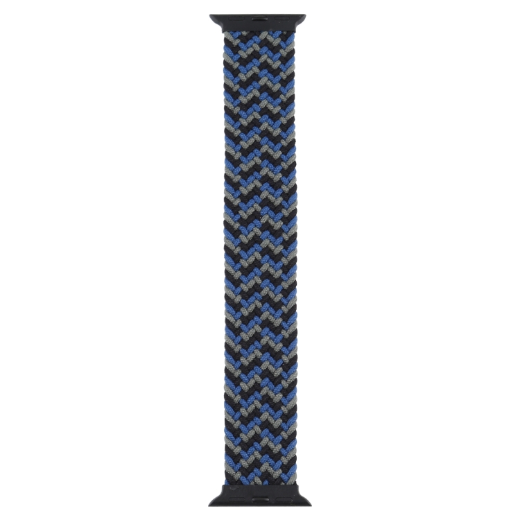 Plastic Buckle Mixed Color Nylon Braided Single Loop Watch Band For Apple Watch Ultra 49mm&Watch Ultra 2 49mm / Series 9&8&7 45mm / SE 3&SE 2&6&SE&5&4 44mm / 3&2&1 42mm, Size:S(Camouflage Blue)