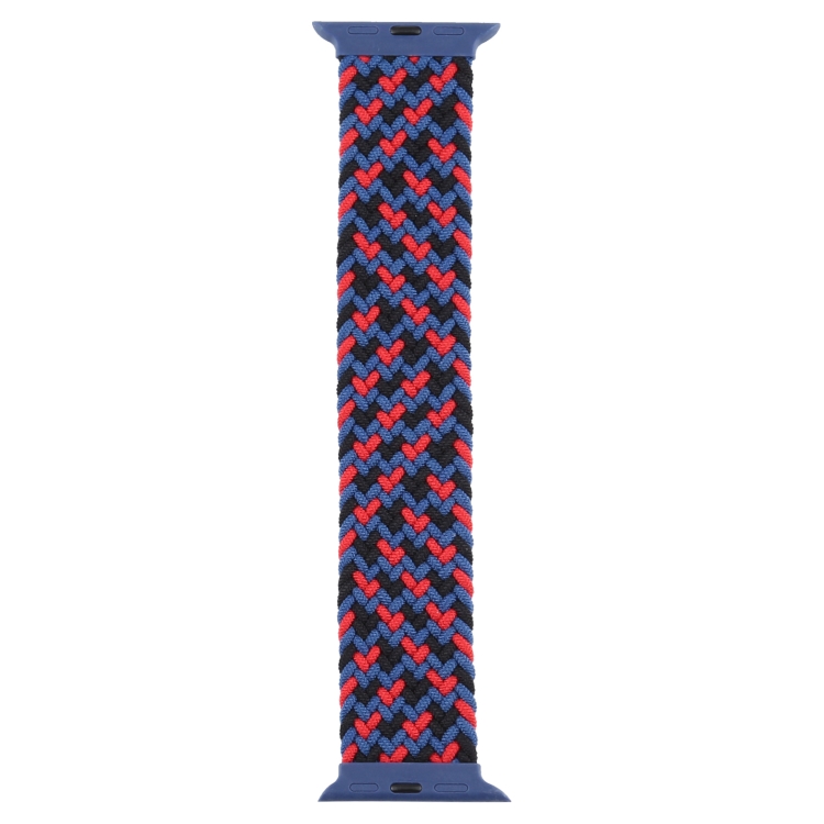 Plastic Buckle Mixed Color Nylon Braided Single Loop Watch Band For Apple Watch Ultra 49mm&Watch Ultra 2 49mm / Series 9&8&7 45mm / SE 3&SE 2&6&SE&5&4 44mm / 3&2&1 42mm, Size:S(Camouflage Red)