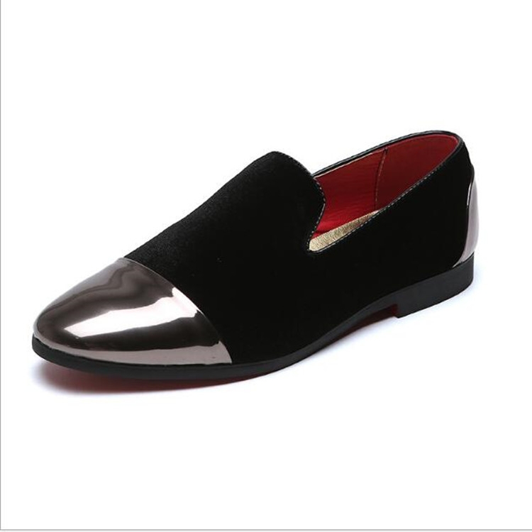 Pointy Lazy Set Foot Nightclub Men British Leather Shoes, Size:42(Black โ
ก)