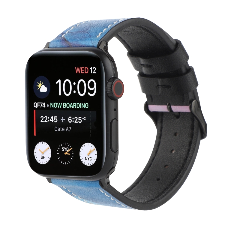 Printed Leather Watch Band For Apple Watch Series 9&8&7 41mm / SE 3&SE 2&6&SE&5&4 40mm / 3&2&1 38mm(I)