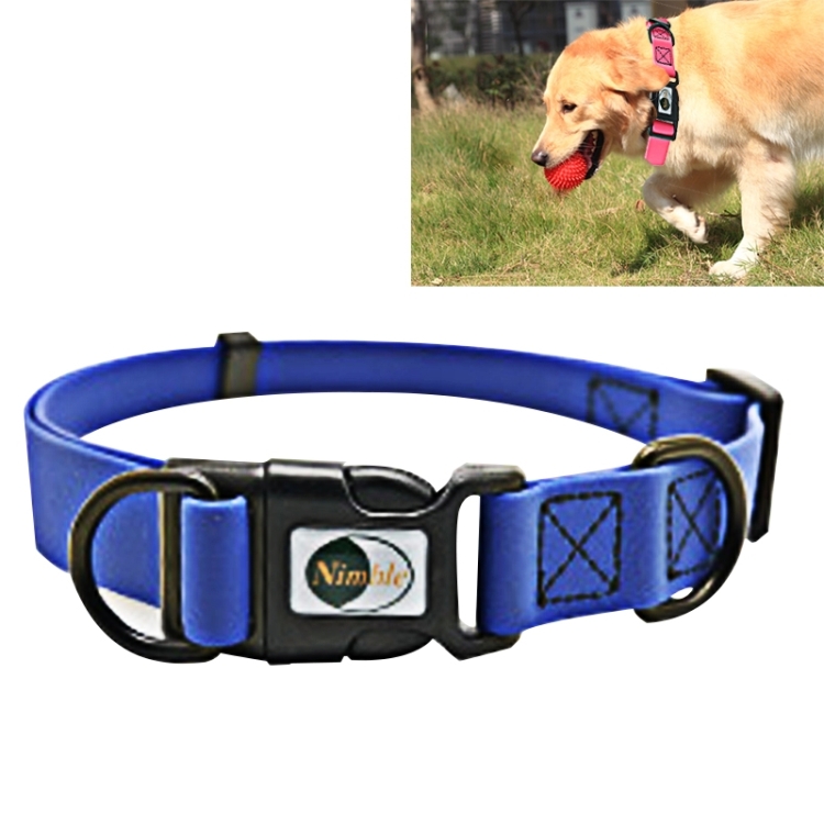 PVC Material Waterproof Adjustable Dual Loop Pet Dogs Collar, Suitable for Ferocious Dogs, Size: S, Collar Size: 24-36 cm (Blue)