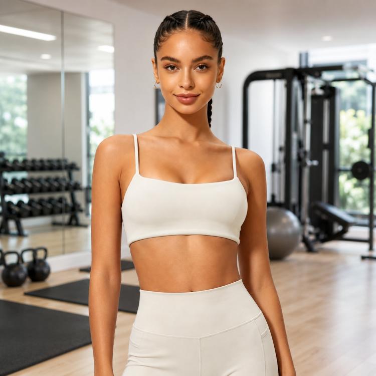 Quick-Dry Strap Yoga Top Women Backless Sports Bra & Fitness Top, Size: M(White)
